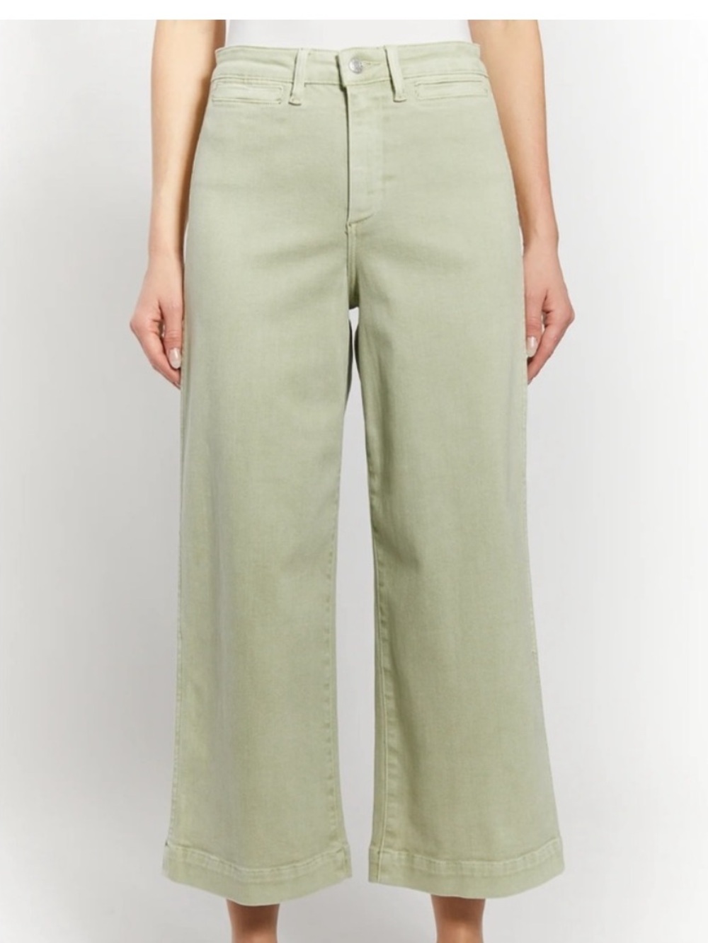 Oat New York Wide-Leg Cropped Jeans in Sage
